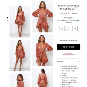 Hello Molly rose colored wrap dress. Medium. Only worn once. Perfect condition.